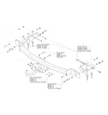 Фаркоп (ТСУ) для HYUNDAI IX 55 2008-2012 съемный шар на двух болтах 1.5тонны Босал